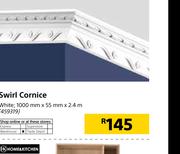 Swirl Cornice White-1000mm X 55mm X 2.4m