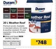 Duram 20L White And Green Weather Roof