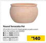 Round Terracotta Pot 20cm(d) x 12cm(h)
