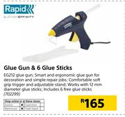 Rapid Glue Gun & 6 Glue Sticks 