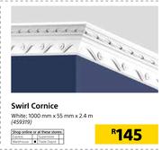 Swirl Cornice White-1000mm x 55mm x 2.4m