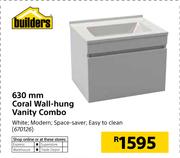 Builders 630mm Coral Wall-Hung Vanity Combo