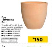 Egg Terracotta Pot 35cm(d) x 17cm(h)