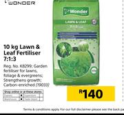 Wonder 10Kg Lawn & Leaf Fertiliser 7:1:3