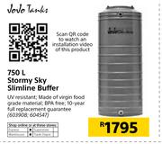 Jojo Tanks 750Ltr Stormy Sky Slimline Buffer Tank