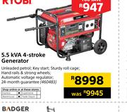 Ryobi 5.5 KVA 4 Stroke Generator