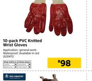 Hennox 10 Pack PVC Knitted Wrist Gloves
