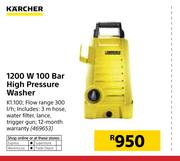 Karcher 1200W 100 Bar High Pressure Washer