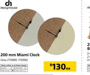 Design House 200mm Miami Clock-Each