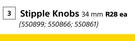 Stipple Knobs-34mm Each