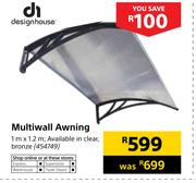 Designhouse Multiwall Awning 1mX1.2m