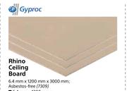 Gyproc Rhino Ceiling Board-6.4mm X 1200mm x 3000mm Each