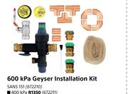 600 kPa Geyser Installation Kit SANS 151