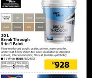 Fired Earth 5Ltr Break Through 5-In-1 White Paint