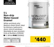 Fired Earth 1Ltr Non-Drip Water Based White Enamel