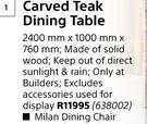 Design House Carved Teak Dining Table-2400mm x 1000mm x 760mm