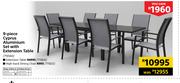 9 Piece Cyprus Aluminium Set With Extension Table