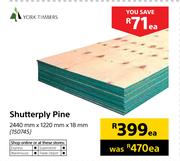 Yorks Timbers Shutterply Pine-2440mm X 1220mm X 18mm-Each