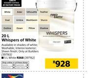 Fired Earth 20Ltr Whispers Of White