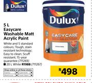 Dulux 5Ltr Easycare Washable Matt Acrylic Paint