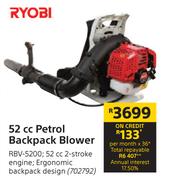 Ryobi 52cc Petrol Backpack Blower RBV-5200