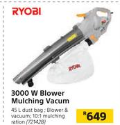 Ryobi 3000W Blower Mulching Vacuum