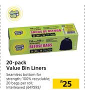 Clean Day 20 Pack Value Bin Liners