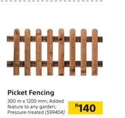 Picket Fencing 300m x 1200mm