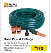 Garden Master Hose Pipe & Fittings-20m x 12mm 