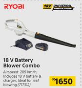 Ryobi 18V Battery Blower Combo
