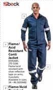 Beck Flame/Acid Resistant Conti Jacket-Each