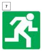 Emergency & Information Sign (Right/Left Running Man)-Each