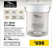 Fired Earth 20Ltr Walls & Ceilings