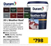 Duram 20Ltr Weather Roof White & Green
