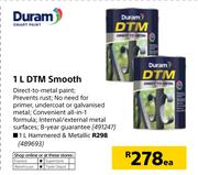 Duram 1Ltr DTM Smooth Hammered & Metallic