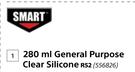 Smart 280ml General Purpose Clear Silicone