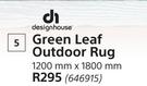Design House Green Leaf Outdoor Rug 1200mm x 1800mm