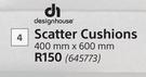 Design House Scatter Cushions 400mm x 600mm