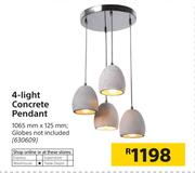 4 Light Concrete Pendant 1065mm x 125mm