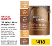 Fired Earth Velvet Wood Preservative-5Ltr