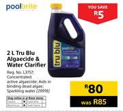 Poolbrite 2Ltr Tru Blu Algaecide & Water Clarifier 