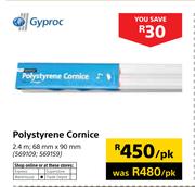 Gyproc Polystyrene Cornice (2.4m, 68mm x 90mm)-Per pk