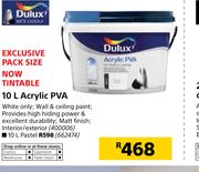 Dulux 10Ltr Acrylic PVA