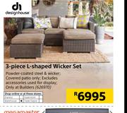 Design House 3 Piece L-Shaped Wicker Set