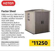 Keter Factor Shed-2080mm(h) x 1780mm(w) x 1955mm(d) 