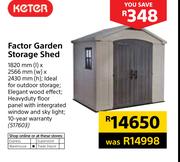 Keter Factor Gaden Storage Shed-1820mm(l) x 2566mm(w) x 2430mm(h) 