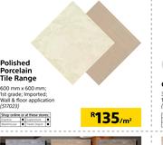 Polished Porcelain Tile Range-600mm x 600mm Per Sqm
