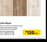 Earth Wood-250mm x 500mm Per Sqm