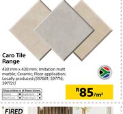 Caro Tile Range-430mm x 430mm Per Sqm