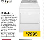 Whirlpool 10.5Kg Dryer 3LWED4830FW